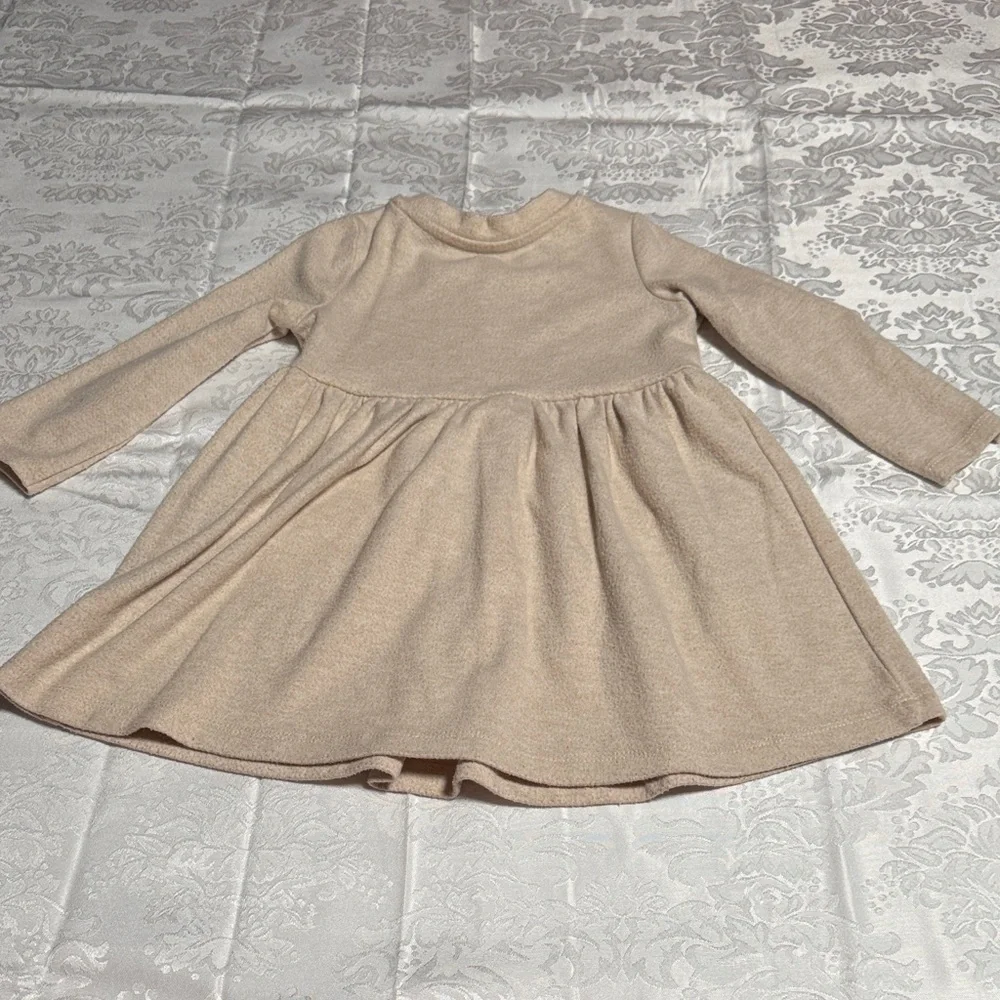 dip Light Tan Kids Casual Dress with Embroidery size 2t